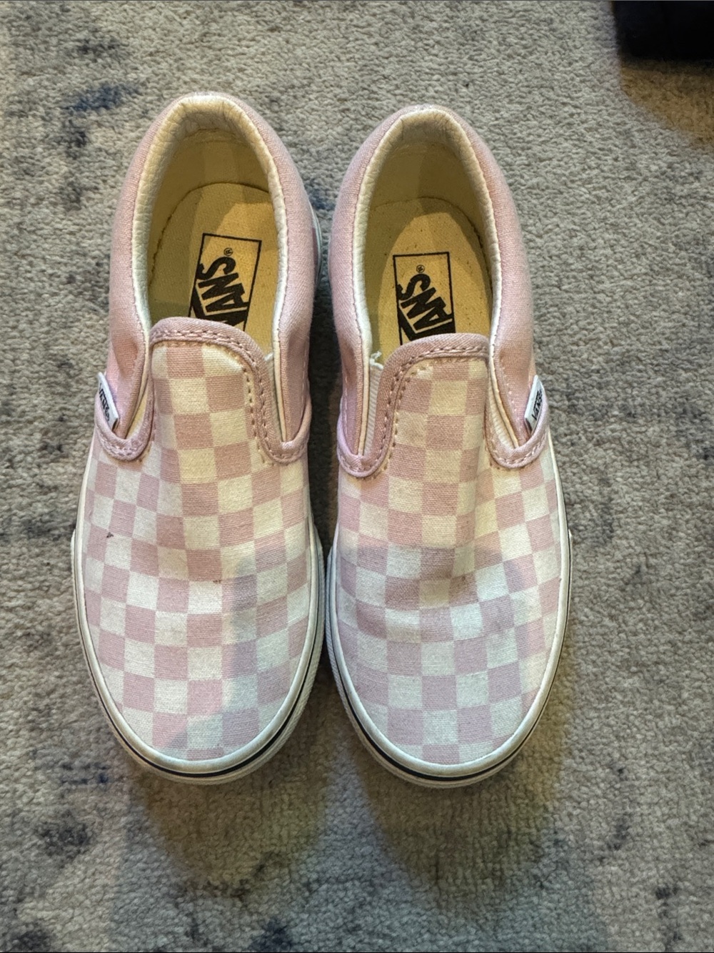Vans Kids Slip-On Checkerboard in Pink and White
